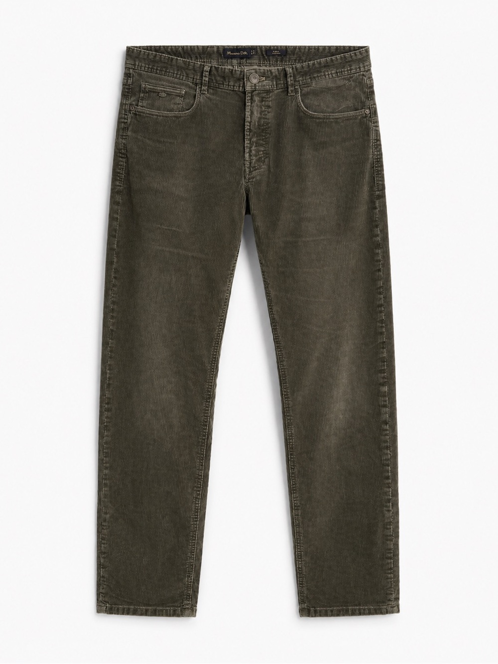 Massimo Dutti Olive Green Corduroy Trousers